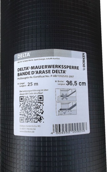 Delta 36,5cm-Mauerwerksperre, 25m (0,4mm)