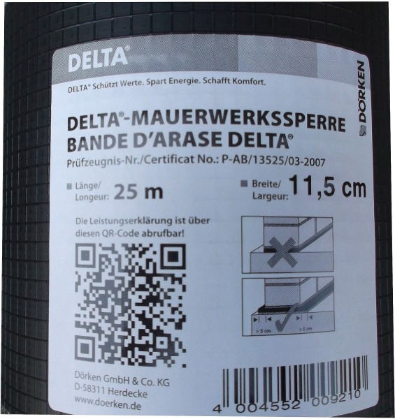 Delta 11,5cm-Mauerwerksperre, 25m (0,4mm)