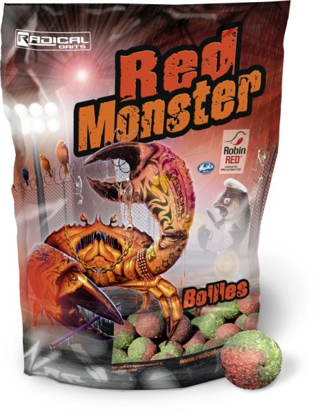 1 kg 16mm Radical Boilie, Red Monster