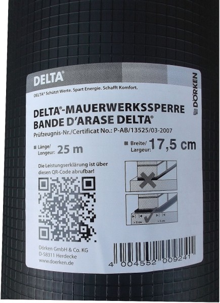 Delta 17,5cm-Mauerwerksperre, 25m (0,4mm)